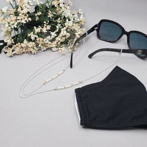 Sterling Silver Mask Chain /4mm Fresh Water Pearl